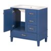 Bathroom Vanity, Modern Bathroom Cabinet With Sink Combo Set, Bathroom Storage Cabinet With A Soft Closing Door And 3 Drawers, Solid Wood Frame - Blue - Image 17