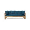Outdoor Daybed With X-Shaped Panel Backrest And Armrests - Teak - Image 4