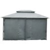 Outsunny - Patio Gazebo, Outdoor Gazebo Canopy Shelter With Curtains, Vented Roof, Steel Frame For Garden, Lawn, Backyard And Deck, - Sage Gray - Image 10