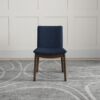 Laura - Linen Dining Chair (Set of 2) - Dark Blue / Dark Brown - Image 12