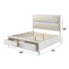 Tarian - Eastern King Boucle With LED & Storage - White - Image 7