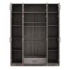 Contemporary 4 Door Wardrobe With 1 Drawer And Top Cabinet - Gray - Image 3