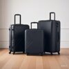 3 Piece Luggage Sets, Lightweight Suitcase With Two Hooks, Spinner Wheels, Tsa Lock, (20/24/28) - Black - Image 2