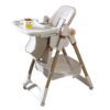Adjustable Baby High Chair 0 - 6 Years, Portable Infant Feeding Seat With Safety Belt, Silent Lockable Wheels - White - Image 4