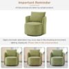360° Swivel Chair, Accent Barrel Armchair, Upholstered With Curved Design - Green - Image 9