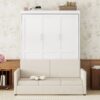 Queen Size Murphy Wall Bed With Cushion - White - Image 14