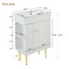 Hearth & Haven Amelia - Bathroom Vanity With Storage Cabinet, Single Ceramic Sink And Left Side Storage - White - Image 3