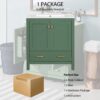 Bathroom Vanity With Single Sink, Combination Under Counter Sink, Bathroom Storage Cabinet With 2 Doors And A Drawer, Soft Closure, Multifunctional Storage - Green - Image 8