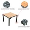 5 Piece Outdoor Patio Wicker Dining Set Patio Wicker Furniture Dining Set With Top - Black / Creme - Image 15