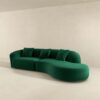 Elijah - Japandi Style Curvy Sectional Sofa - Green - Image 2