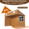 Heavy Duty Metal Storage Shed With Double Doors, Windows & Ventilation Weatherproof Iron Outdoor Garden Shed - Brown - Image 6