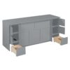 Full Size Murphy Bed With Drawers, Cabinets, And USB Ports - Gray - Image 7