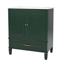 Vintage Style 30" Bathroom Vanity With Sink, Multi Functional Storage - Dark Green