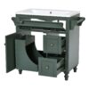 Bathroom Vanity With Top Sink, Modern Bathroom Storage Cabinet & 2 Drawers And A Tip-Out Drawer, Single Sink Bathroom Vanity - Green - Image 12