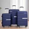Hardshell Suitcase Double Spinner Wheels Pp Luggage Sets Lightweight Durable Suitcase With Tsa Lock, 3 Piece Set (20/24/28) - Navy - Image 2