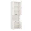 Full Size Murphy Bed With 1 Side Cabinet Storage Shelf, Cabinet Bed Folding Wall Bed With Desk Combo Perfect For Guest Room, Study, Office - White - Image 17