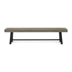 Outdoor Patio Bench - Gray / Rustic Metal