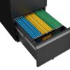 2 Drawer File Cabinet With Lock, Metal Under Desk Rolling Filing Cabinet Fits Letter / Legal / A4 Size For Home Office, Mobile Filing Cabinet - Black - Image 12