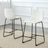 (Set of 2) Modern Minimalist Style Material Bar Stools, Suitable For Kitchen, Bar And Modern Home Design - White - Image 4