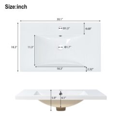 Bathroom Vanity Set With Sink, Combo Cabinet, Bathroom Storage Cabinet, Solid Wood Frame - Burly Wood
