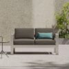 Outdoor Aluminum Loveseat With Cushion - Gray - Image 8