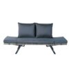 1 Pieces Patio Wicker Side Foldable Bench Patio Backyard Conversation Bench Gray Wicker - Dark Gray - Image 9
