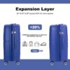 Expandable Hardshell Suitcase Double Spinner Wheels Pp Luggage Sets Lightweight Durable Suitcase & Tsa Lock, 3 Piece Set (20/24/28) - Navy - Image 6