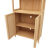 Neutral - Bamboo Storage Cabinet Freestanding With 2 Doors For Bathroom, Living Room, Kitchen, And Entryway - Neutral - Image 7