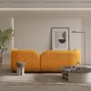 Donna - Japandi Style Boucle Sofa - Dark Yellow / Rustic - Image 10