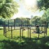 16 Panels Heavy Duty Metal Playpen With Door, Dog Fence Pet Exercise Pen For Outdoor - Black - Image 16