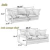 Modern Comfy Upholstered Sofa Cloud Couch, Deep Seat Couches With Multiple Large Soft Pillows, Convertible Deep Seat Chaise Longue For Living Room - Black - Image 3