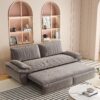 Queen Pull Out Sofa Bed, 3 In 1 Convertible Sleeper Sofa Multifunctional Velvet Loveseat Bed - Gray - Image 7
