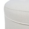 Yolanda - Round Upholstered Accent Ottoman - Alabaster Off White - Image 5