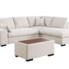 Joshua - Woven Fabric Sectional Sofa With Right Facing Chaise and Console Ottoman - Beige - Image 2
