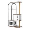 Cat Climbing Frame, Cat Tree, Modern Cat Tower, Multi-Level Cat Condo With 1 Caves, 2 Scratching Posts, Perch, For Indoor Cats - White / Vintage - Image 15