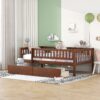 Twin Size Daybed Bed With Two Drawers - Walnut - Image 14