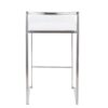 Fuji - Contemporary Stackable Counter Stool (Set of 3) - White - Velvet - Image 5