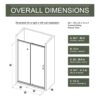 Single Sliding Shower Door, Clear Tempered Glass Shower Door With Stainless Steel Handle - Black - Image 3
