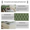 King Modern Upholstered Platform Bed With Storage Space, Sturdy And Stable Solid Wood Frame, Polyester Fabric, Easy To Assemble - Green - Image 12