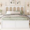 Queen Size Platform Bed With With 2 Big Drawers Twin Size Trundle - White - Image 7