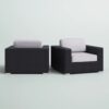 Patio Chair With Cushions (Set of 2) - Black / Gray - Image 6