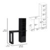 Writing Desk With Bookcase And Cabinet - Black - Image 3
