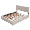 Queen Size Upholstered Platform Bed With 2 Drawers And 1 Twin Long Trundle - Dark Beige - Image 7