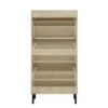 Modern Freestanding Rattan 3 Door Shoe Rack Storage Cabinet For Entryway - Natural Particle Board - Image 10