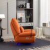 270 Swivel Glider Recliner Chair, Power Recliner Rocking Chair, USB Port Charge For Nursery Chair With Atmosphere Lamp For Living Room Bedroom Apartment - Orange - Image 8