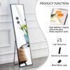 Aluminum Frame Minimalist Mirror, Bathroom Bedroom Wall Mirror, Elevating Contemporary Interiors, Can Be Wall Mounted Or Opened As A Standing Mirror - Black - Image 21