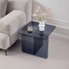 Tempered Glass Side Table, Multi Purpose Night Stand, Durable Transparent End Table - Smoke Gray - Image 10