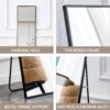 Aluminum Frame Minimalist Mirror, Bathroom Bedroom Wall Mirror, Elevating Contemporary Interiors, Can Be Wall Mounted Or Opened As A Standing Mirror - Black - Image 20