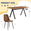 Modern Transferred Leg Backrest Dining Chair And Herringbone Dining Table Set Model Of Elegance And Durability For Home Furnishing - Brown / Walnut - Image 3