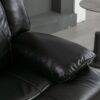 3 Seater Home Theater Recliner Manual Recliner Chair With A Led Light Strip Two Built-In Cup Holders For Living Room - Black - Image 27